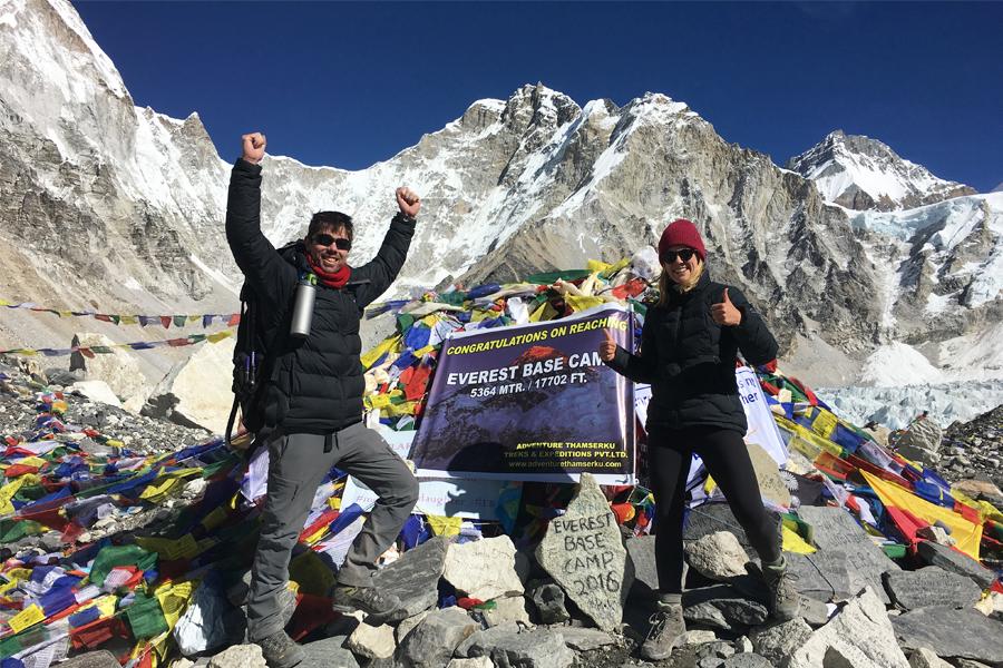 Success! The moment we reached Mt. Everest Base Camp!