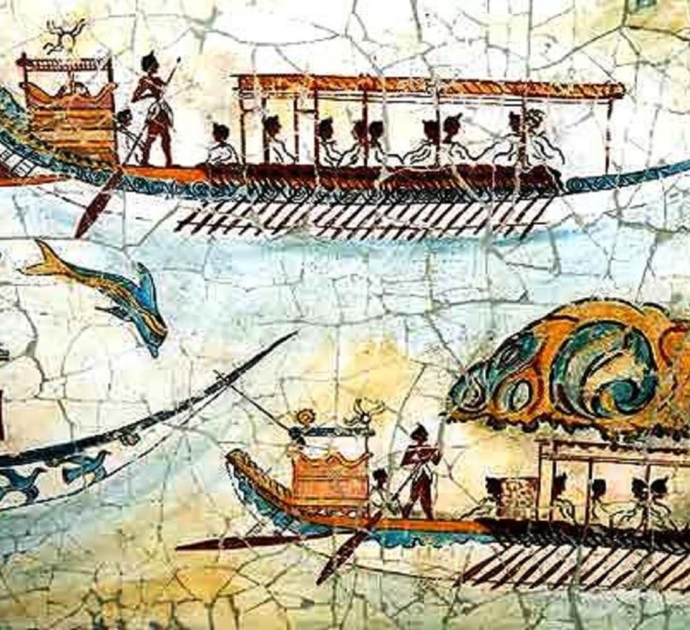 The Minoans are much better known for being the earliest major trading civilization. Fleets of Minoan ships sailed all around the Mediterranean Sea, and carried goods over land as well.