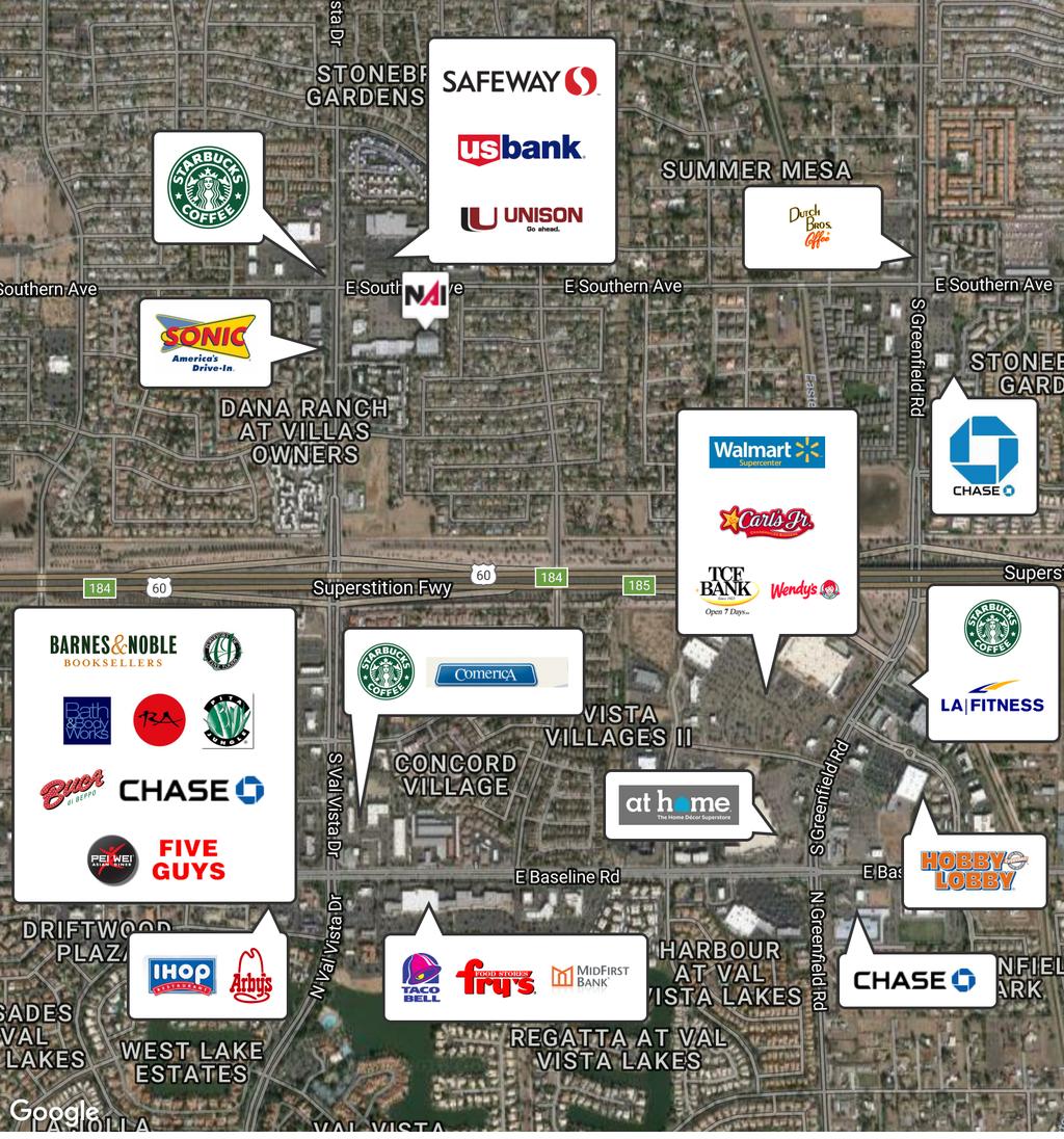 For Lease Corporate Center at Val Vista Retailer Map
