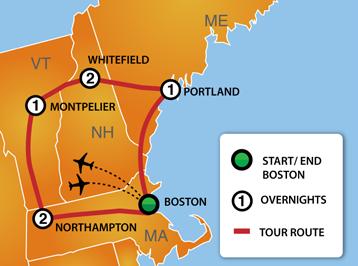 Fly into Boston and board a deluxe motorcoach to begin our journey. Today we travel to Northampton, MA, where we ll check into our lodging for a two-night stay.