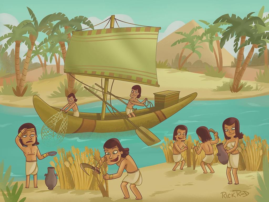 THE ECONOMY Trading: Egyptians didn t have money, so they only traded through the Nile. Many people fished.