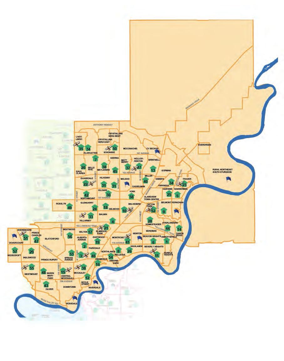 Northeast Map Edmonton Federation of Community Leagues District: B, C, F, G N NEIGHBOURHOOD RECREATION DROP-IN PROGRAMS Northeast Map Legend Green Shack Flying Eagle Pop Up Play Icons on map are