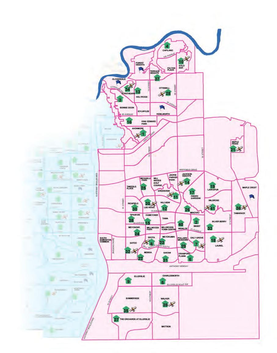 NEIGHBOURHOOD RECREATION DROP-IN PROGRAMS Southeast Map Southeast Map Edmonton Federation of Community Leagues District: J, L N Legend Green