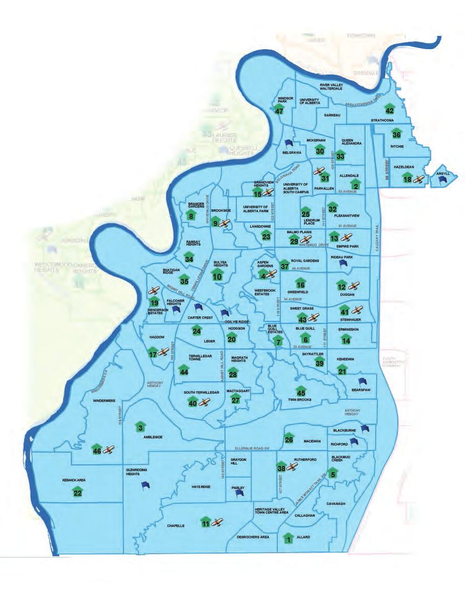 Southwest Map Edmonton Federation of Community Leagues District: H, I, K N NEIGHBOURHOOD RECREATION DROP-IN PROGRAMS Southwest Map Legend Green