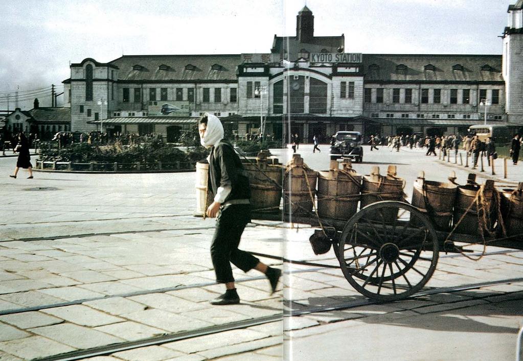 Human Excrement Conveyance in front of Kyoto Station, 1950 Source:
