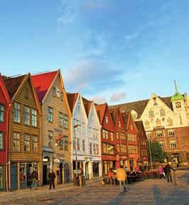 create an exhilarating atmosphere. WHAT TO SEE BRYGGEN: Experience medieval history among the old Hanseatic buildings. THE FLØIBANEN FUNICULAR: Enjoy spectacular views of the city the top of Mt.