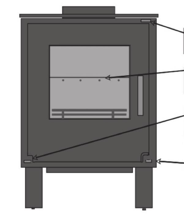 6. After approximately another 10 minutes close the secondary air slider by 50%, for the stove to burn cleanly plenty of secondary air is needed, do not be tempted to shut the fire down too early as
