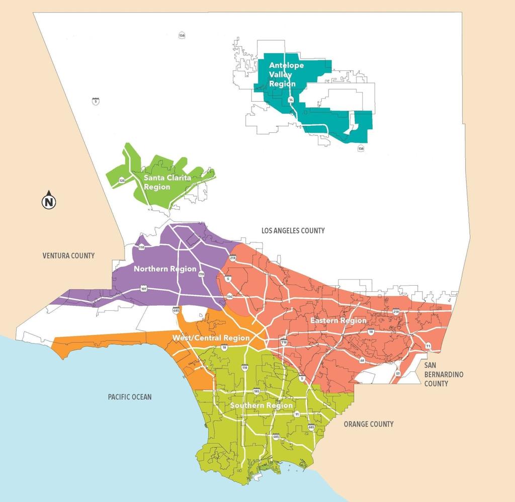 Map of LACMTA (Los Angeles) ADA Paratransit Service