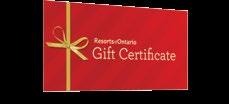 We sell Gift Certificates in denominations of $50; $100; $250; and $500 Can be used for Resort Accommodation and on-site services