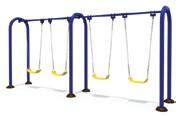 The double bay swing set is made with a stronger U-frame design.