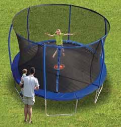 technical standards for a wide range of products A patented reinforced welded frame Enclosure netting is manufactured with UV resistant material Center jumping target is standard on the trampolines