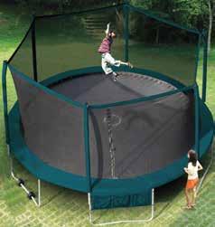 fabric 5 years Mat stitching 2 years Springs 1 year Safety pad - 1 year Enclosure: Net support poles 10 years Metal hardware 1 year Pole pads 6 months Other components 90 days 8 Round Trampoline This