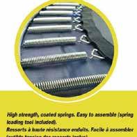 coated for rust resistance Mat: UV resistant Springs: high strength, coated, loading