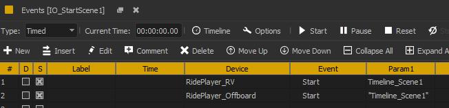 Then we have our IO_Stop and IO_StartScene sequences. These sequences are quite simple. They are triggered by the inputs connected to the scene sensors on the vehicle.