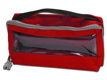 E3- Rectangular bag with window, handle, padding, provided with a large strip of female velcro on back for easy fixing to rucksacks. 75.