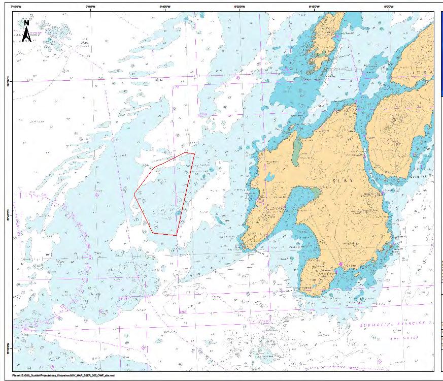 MAP: Proposed location of the Islay Offshore wind farm site SSE Renewables entered into an agreement for lease with the Crown Estate in October 2011 to develop a 690MW offshore wind farm 13km off the