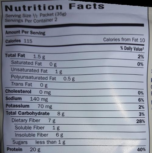 LOTS HEALTHIER 1 packet = 2 servings 1 packet = 230 calories 280 mg sodium 16 g
