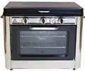 The oven can reach temperatures up to 222 C and will easily fit a 22 cm x