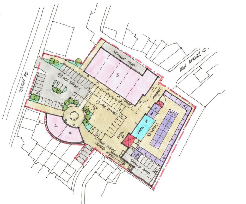 Scheme Layout 45,000 sq ft retail, leisure and hotel scheme with 52 parking spaces at the heart of Clitheroe town centre.