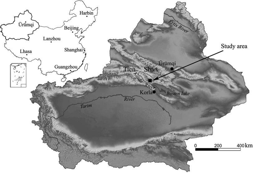 426 Li and others: Glacier change in the middle Chinese Tien Shan Fig. 1. Location of the study area. with SPOT HRV image as the master. The registration errors were <0.