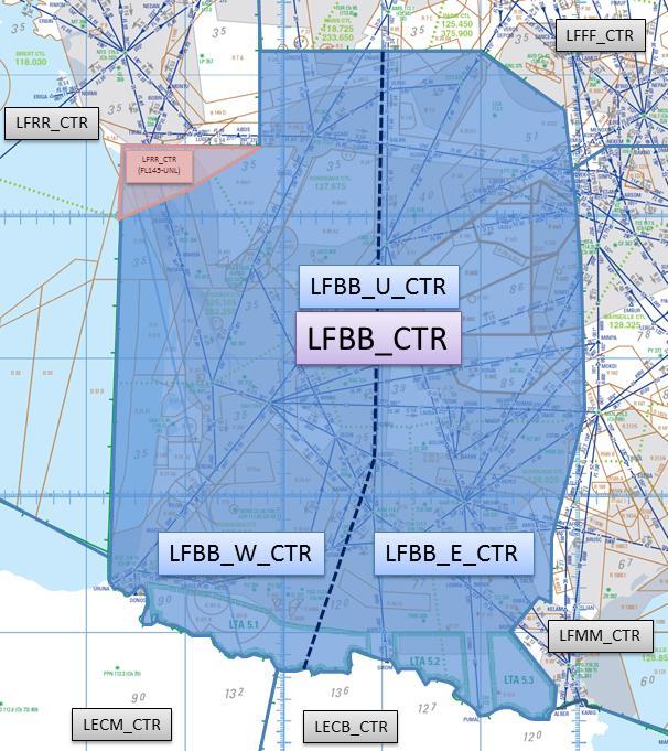 3. ATC units description The ATC unit in charge of FIR and UIR airspaces under the responsibility of Bordeaux ACC is Bordeaux Control and consists in only one primary sector (LFBB_CTR).