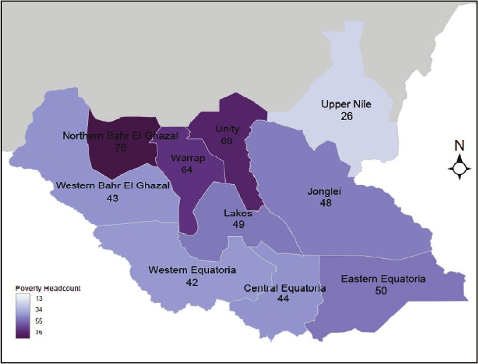 Poverty and Consumption Average per capita consumption in South Sudan is 100 Sudanese Pounds (SDG) per person per month.