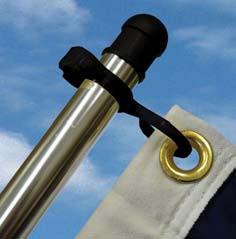 2 clips provide an easy way of attaching flags to your flagpole or light pole securrely in place at speeds up to 40 knots.