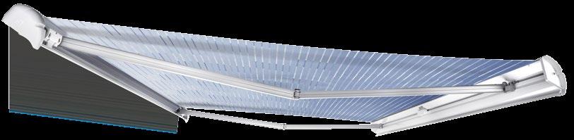 AWNINGS WITHOUT SUPPORT LEGS Our legless premium awnings (PerfectWall PW 3800 and PerfectRoof PR 4500) are protected by an integrated wind sensor.
