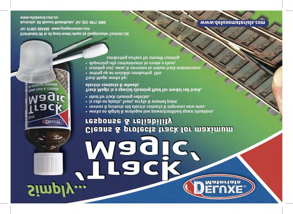 DAC13 Track Magic 50ml Apply Track Magic using a soaked swab or supplied sponge or in tricky confined areas with the fine brush applicator supplied. Suitable for track cleaning vehicles.
