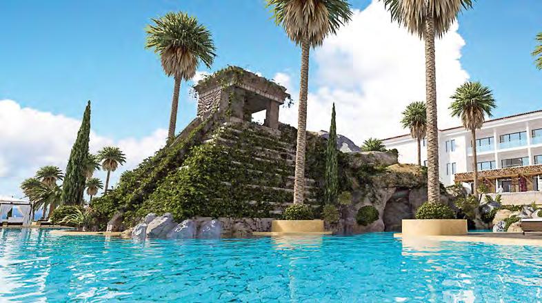 Mayan temple overlooks the lagoon a world of leisure Renowned for its trademarked facilities, this leisure world invites you to explore 5