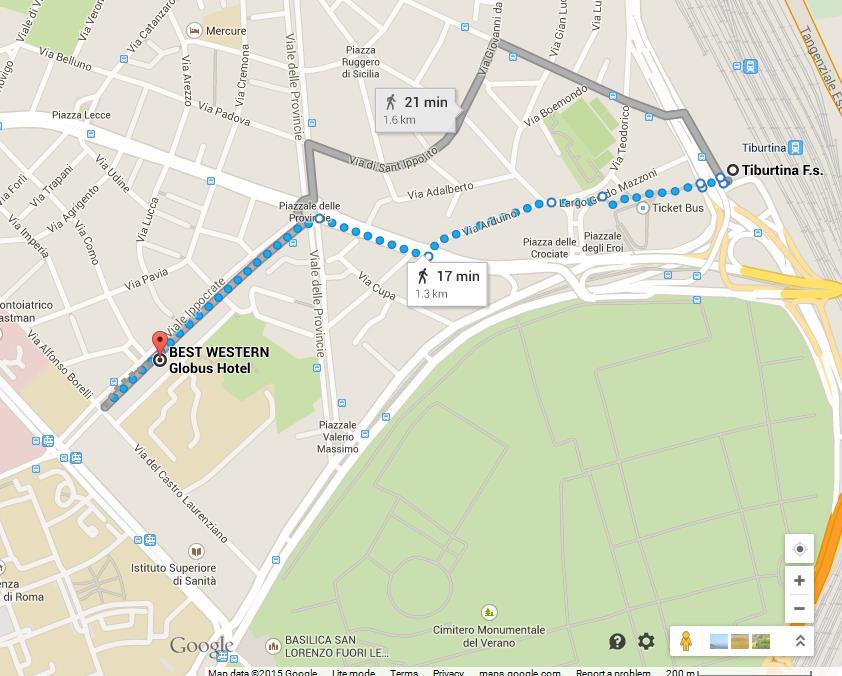 Map 2 Bus stop (from Tiburtina station) 4.2 Hotel Villa Torlonia Via Bartolomeo Eustachio 7/A 00161 - Roma Tel 064402333 Fax 0644290681 info@hotelvillatorlonia.