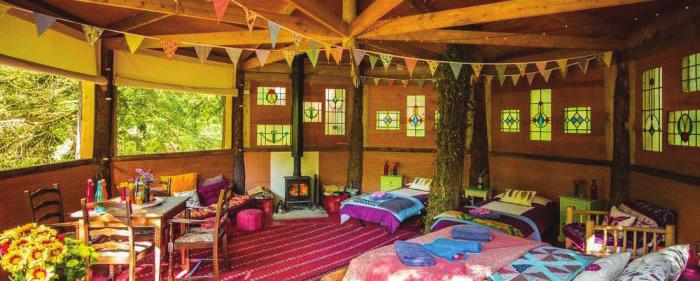Triple Rooms Ash Tree Temple Triple Single or Double Bed (Single Occupancy) in Room of 3 with Ensuite Ash Tree Temple is full of rustic charm with stunning stained glass windows, a wood burning stove
