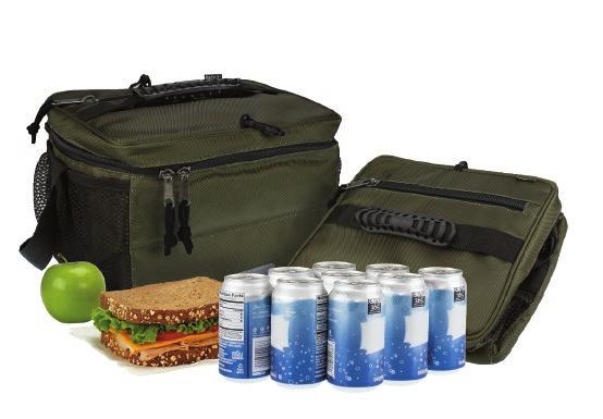 25 D FEATURES: Chills 18 12oz cans, 12 12oz cans and snacks, 12 20oz bottles, or food for a family for up to 10 hours Adjustable shoulder strap and heavyduty