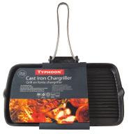 solutions FOLDING HANDLE SQUARE CHARGRILLER Pre-seasoned cast iron. Handle folds for compact storage. Suitable for all hobs. Sleeve.