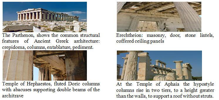 It appears that, although the architecture of Ancient Greece was initially of wooden construction, the early builders did not have the concept of the diagonal truss as a stabilising member.