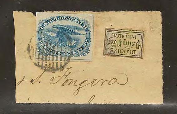 Philadelphia city mail - 1850 s Unique Blood s combined