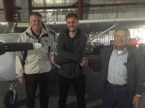 Congratulations to Kamil Duda for successfully completing his Private Pilot rating this month. Pictured to the left: Greg Marchel - Instructor, Kamil Duda, and Duffy Gaier - Examiner.