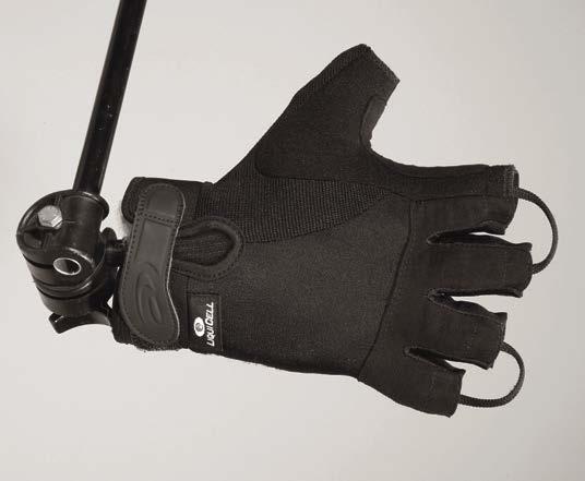 palm with foam padding provide grip Lycra back and hook and loop wrist closure provides a snug, yet