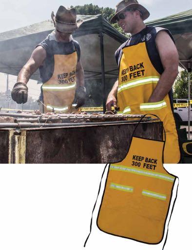 Firefighter s Apron Grill in style with the CrewBoss FR BBQ Apron, made out of yellow Tecasafe Plus.
