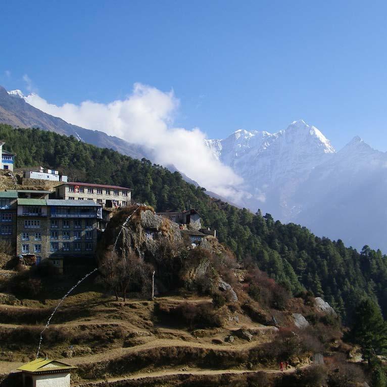 DAY 3: Fly to Lukla & Trek to Phakding (8,561 ) Activity Overview: Trekking on trails with 820 elevation loss (highest elevation: 9,383 ) Activity Level: Easy to moderate Activity Length: