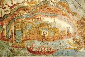 In the ruins of the Minoan palace were found beautiful paintings
