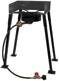Propane Single Burner Outdoor Cooker with Attachable Interlocking Legs, Removable Windshield, 54,000 BTU Cast