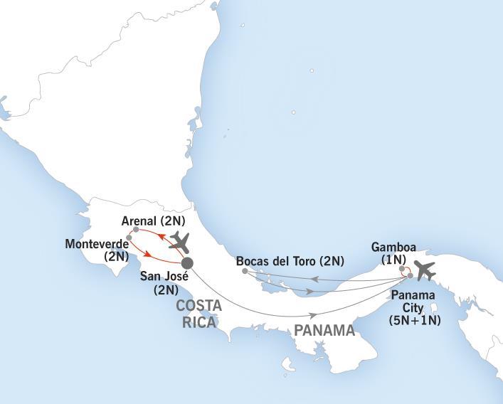 through Costa Rica and Panama.