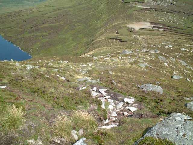 pic18 looking back down, shows the slope, a corner of Lough Ouler, and the