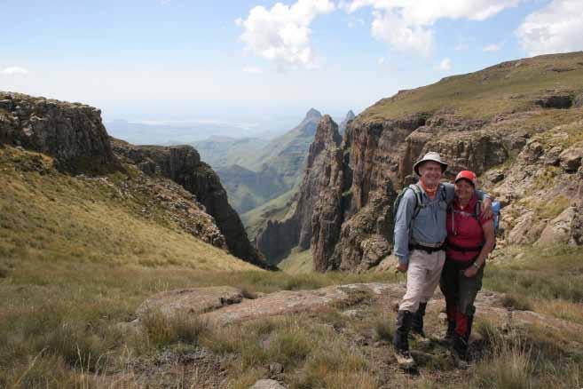 When hiking in the Northern Drakensberg Ranges we will be walking over rough terrain with rocks and lumpy grass at an average of 3000 m. We will walk around 12-15 km a day, around 6 hours a day.