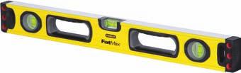 STANLEY FATMAX XTREME BOX BEAM LEVELS Durable, box-beam construction made of aluminum is up to 5x stronger than other Stanley levels. Solid block vials provide accuracy of 0.0005in/in (0.5mm/m).