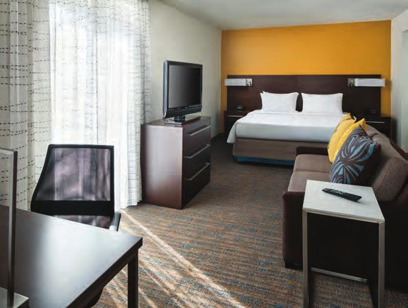 IDEAL COMFORT IDEALLY LOCATED When it comes to business travel, Residence Inn has everything you need to thrive on long stays. Since days away from home add up, the list of amenities should, too.