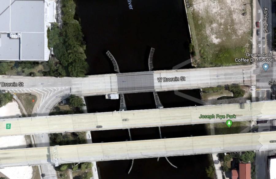Florida Job Growth Infrastructure Application Brorein Street Over-The-Water Segment The image below shows an over-the-water pedestrian connection on the east side of the Hillsborough River.