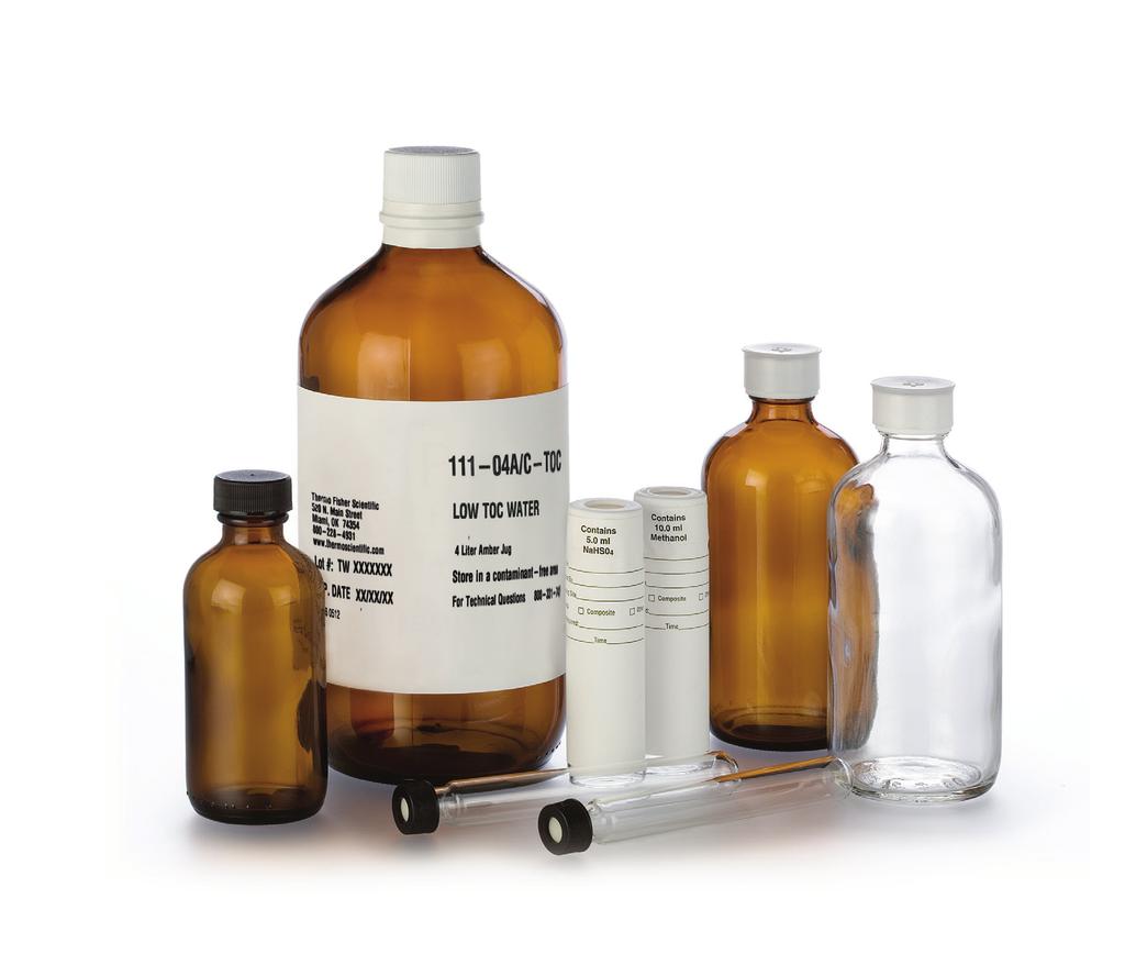 Total organic carbon Total organic carbon (TOC)-certified vials and TOC water, and other specialty waters TOC-certified vials TOC-certified vials are low-level certified.