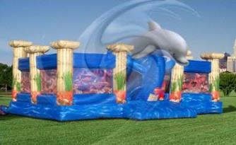 Includes 3 slides, small rock climb area and various other fun